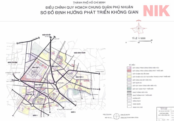 Bản đồ quy hoạch chi tiết quận Phú Nhuận định hướng về phát triển không gian