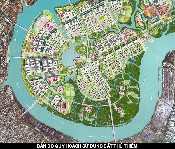 Bản đồ quy hoạch khu đô thị Thủ Thiêm mới nhất 2021