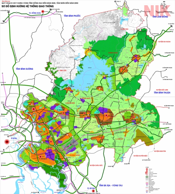 Sơ đồ định hướng hệ thống giao thông tỉnh Đồng Nai - Quy hoạch sử dụng đất tỉnh Đồng Nai