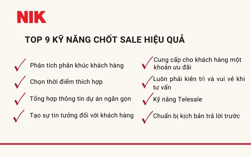 Top 9 kỹ năng chốt sale hiệu quả nhất