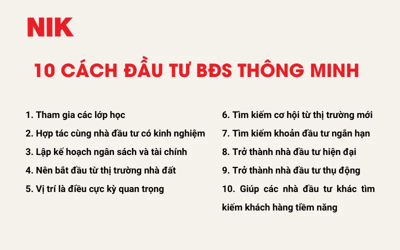 CÁCH ĐẦU TƯ BẤT ĐỘNG SẢN